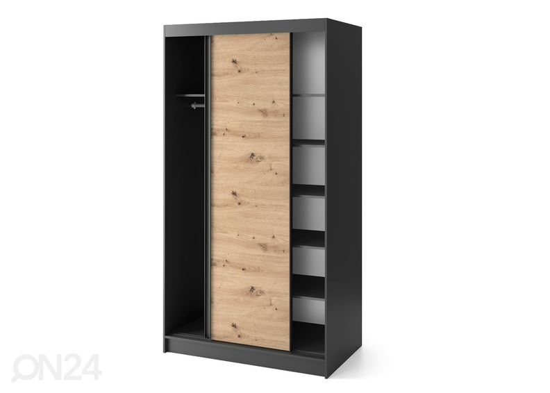 Lükandustega riidekapp Esville 120 cm suurendatud