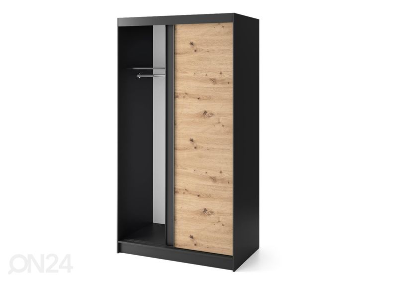 Lükandustega riidekapp Esville 120 cm suurendatud