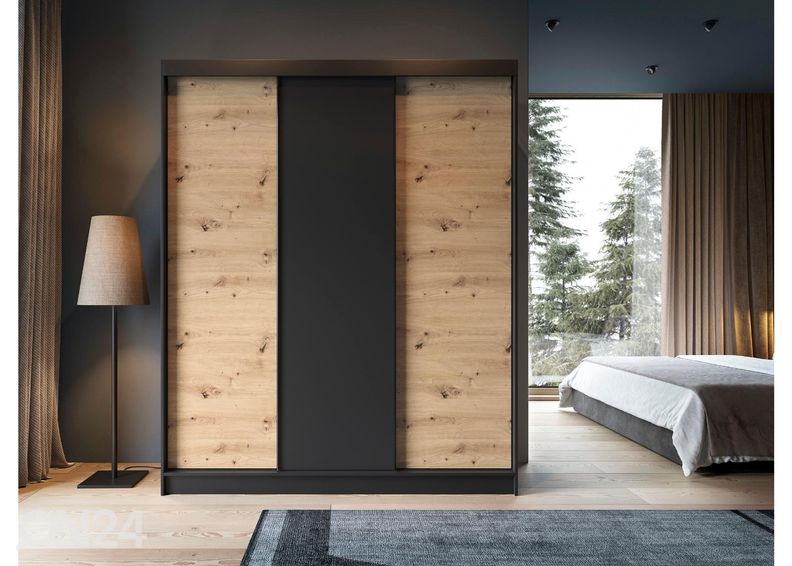 Lükandustega riidekapp Esville 180 cm suurendatud