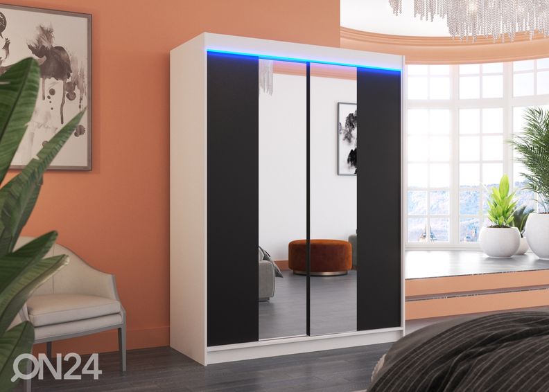 Lükandustega riidekapp Evely I 150 cm + LED suurendatud