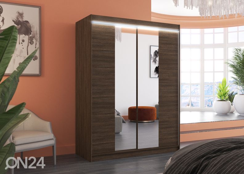 Lükandustega riidekapp Evely I 150 cm + LED suurendatud