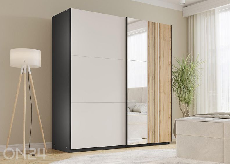 Lükandustega riidekapp Evora 203 cm suurendatud