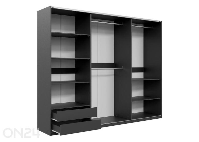 Lükandustega riidekapp Evora 250 cm suurendatud
