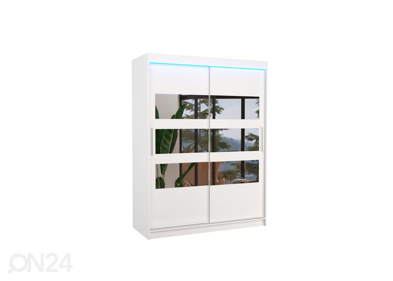 Lükandustega riidekapp Fiona 150 cm + LED suurendatud