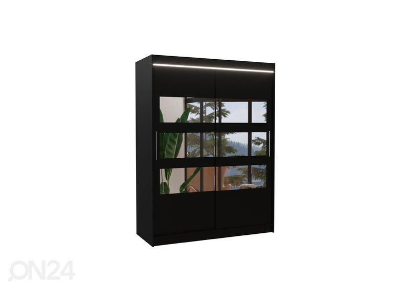 Lükandustega riidekapp Fiona 150 cm + LED suurendatud