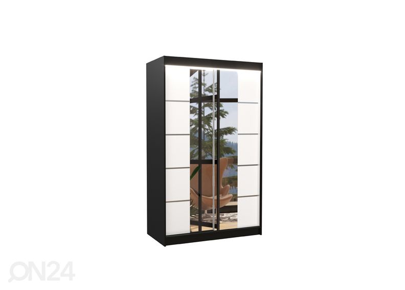 Lükandustega riidekapp Fiona I 120 cm + LED suurendatud