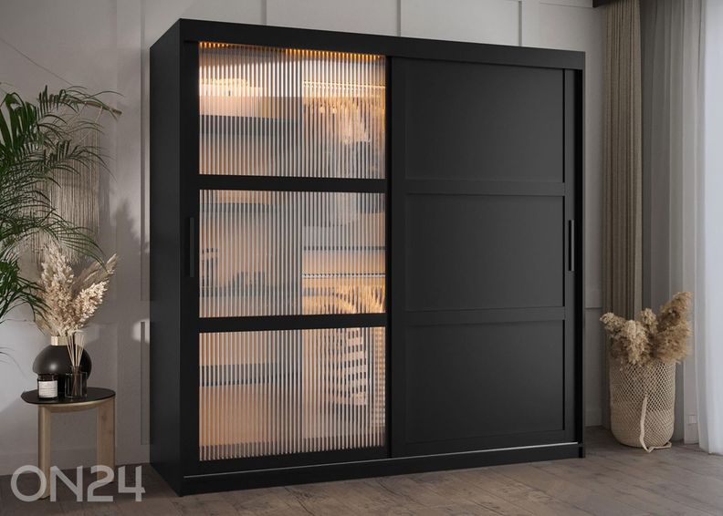 Lükandustega riidekapp Flutes 180 cm + LED suurendatud