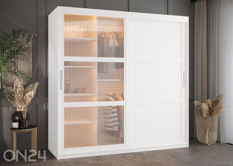 Lükandustega riidekapp Flutes 180 cm + LED suurendatud