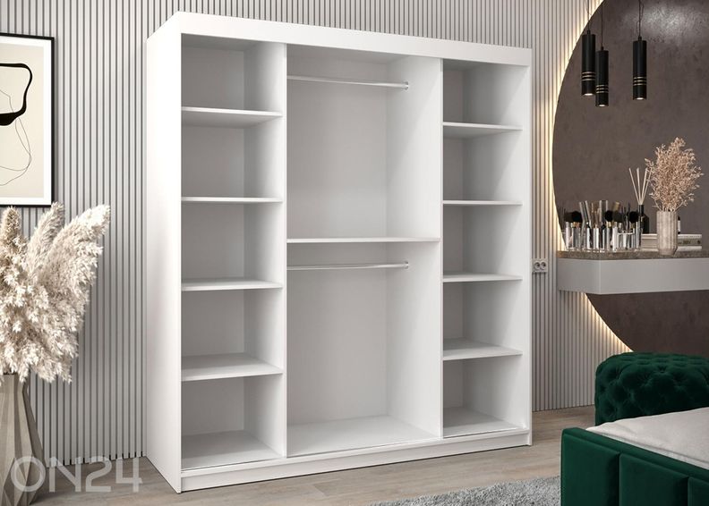 Lükandustega riidekapp Flutes 180 cm + LED suurendatud