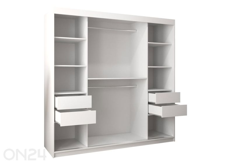 Lükandustega riidekapp Flutes 200 cm suurendatud