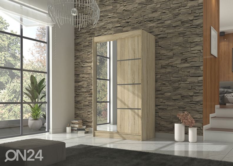 Lükandustega riidekapp Girli 120 cm suurendatud