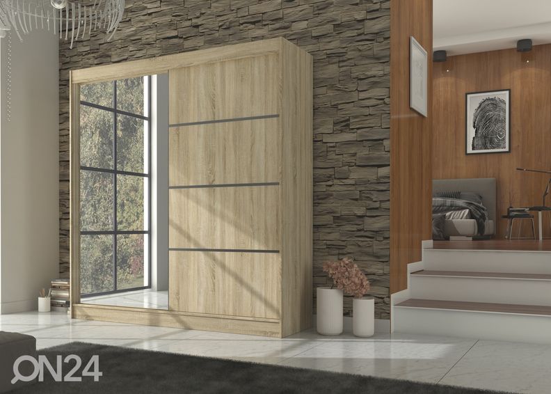 Lükandustega riidekapp Girli II 200 cm suurendatud