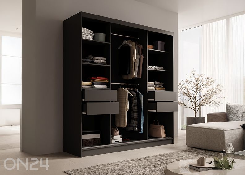 Lükandustega riidekapp Gironde 200 cm suurendatud