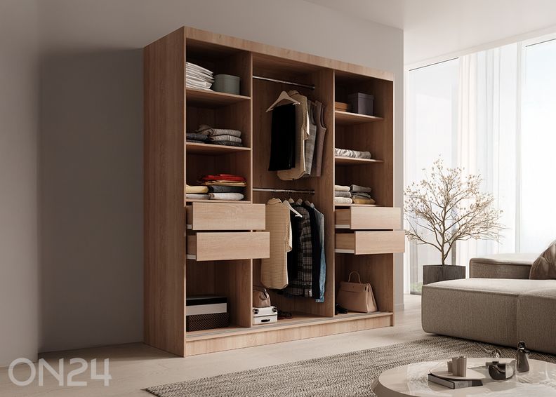 Lükandustega riidekapp Gironde 200 cm suurendatud