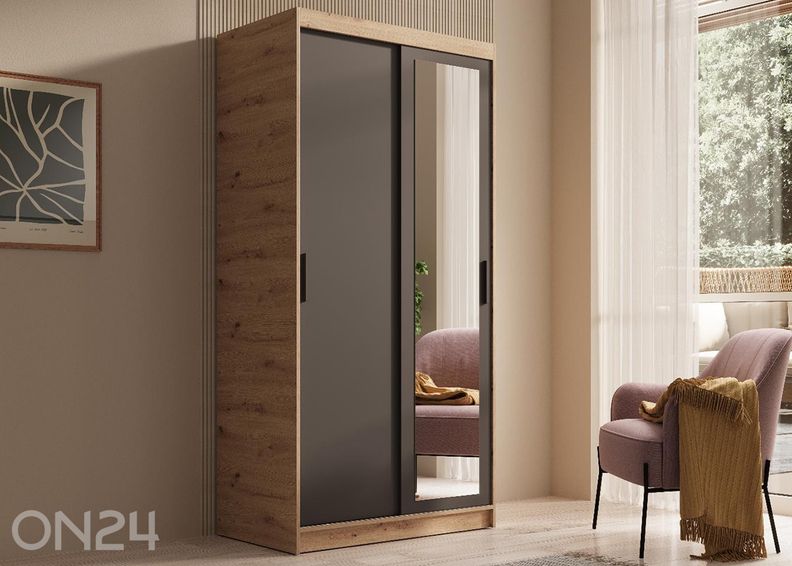 Lükandustega riidekapp Hally 100 cm suurendatud