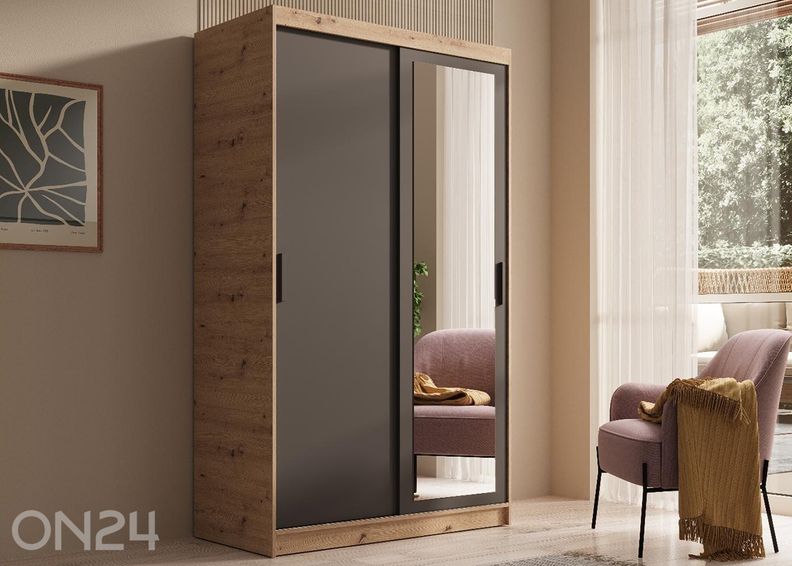 Lükandustega riidekapp Hally 120 cm suurendatud