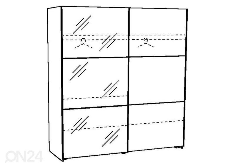 Lükandustega riidekapp Helga 200 cm suurendatud