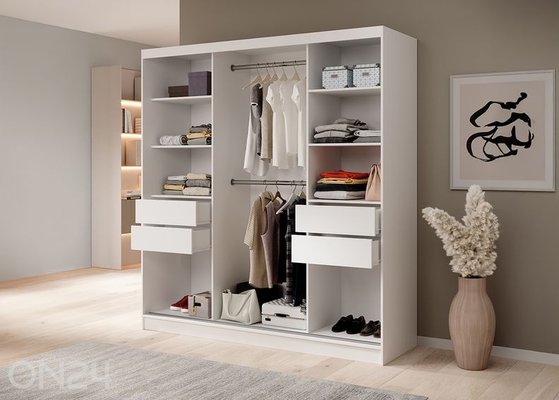 Lükandustega riidekapp Ida 200 cm suurendatud