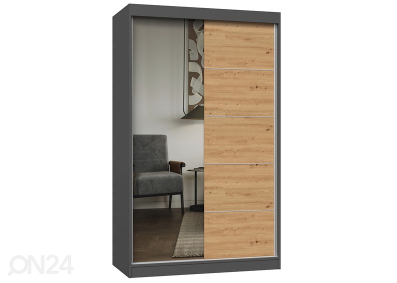 Lükandustega riidekapp Isla 120 cm suurendatud