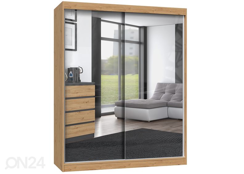 Lükandustega riidekapp Isla 160 cm suurendatud