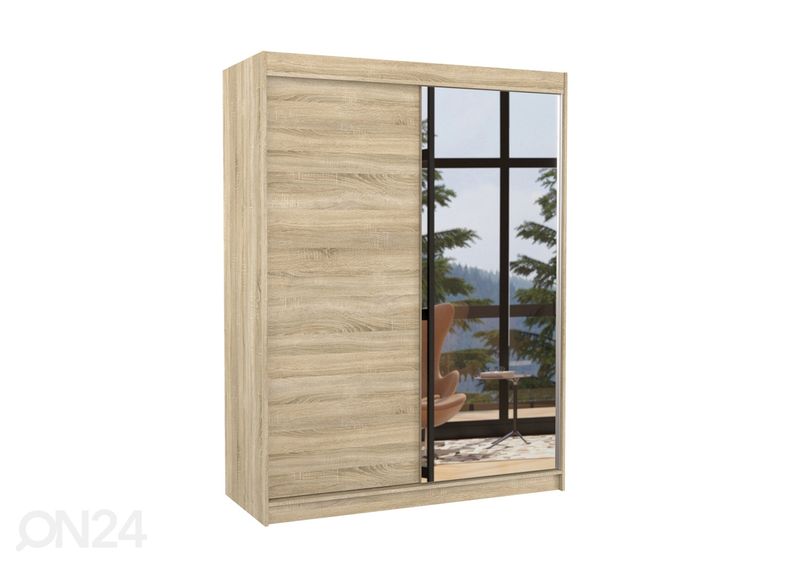 Lükandustega riidekapp Joanna 150 cm suurendatud