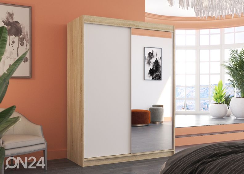 Lükandustega riidekapp Joanna 150 cm suurendatud