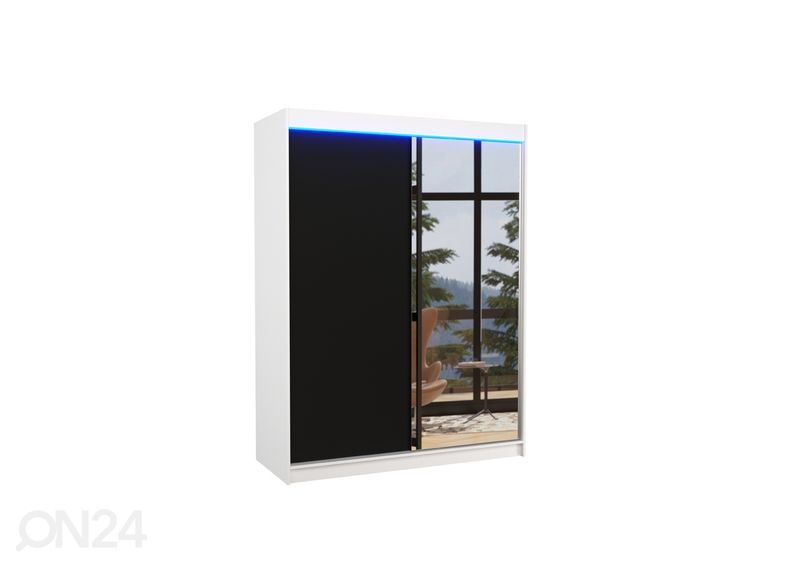 Lükandustega riidekapp Joanna 150 cm + LED suurendatud