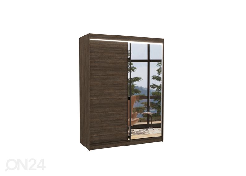 Lükandustega riidekapp Joanna 150 cm + LED suurendatud