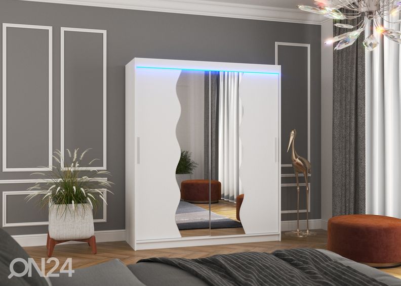 Lükandustega riidekapp Kara 180 cm + LED suurendatud