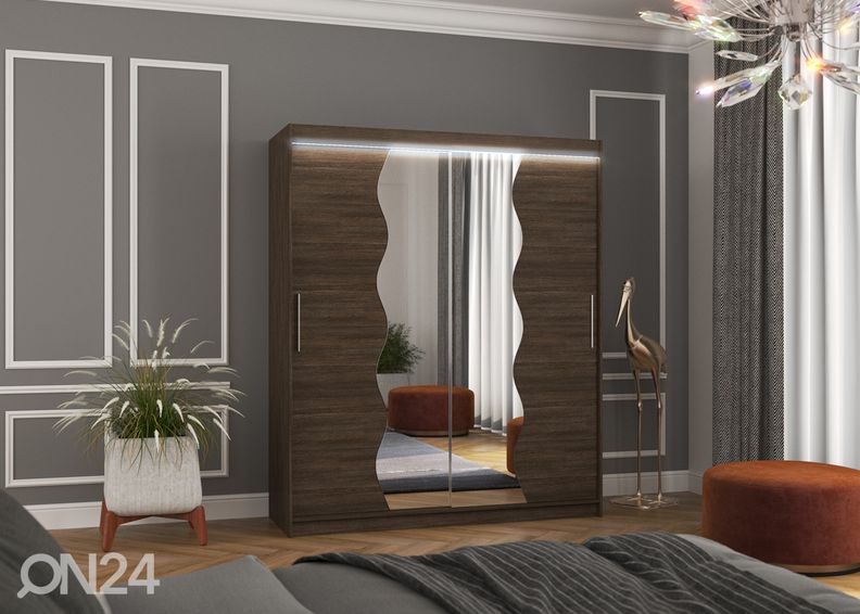 Lükandustega riidekapp Kara 180 cm + LED suurendatud