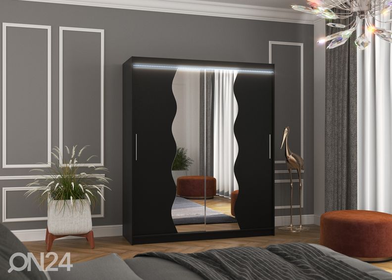 Lükandustega riidekapp Kara 180 cm + LED suurendatud