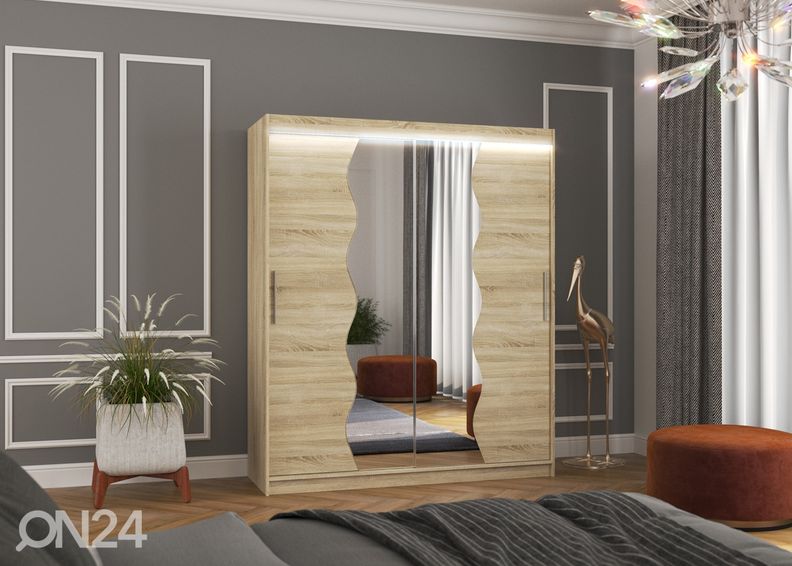 Lükandustega riidekapp Kara 180 cm + LED suurendatud