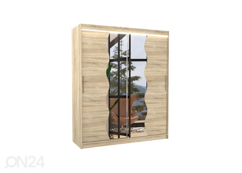 Lükandustega riidekapp Kara 180 cm + LED suurendatud