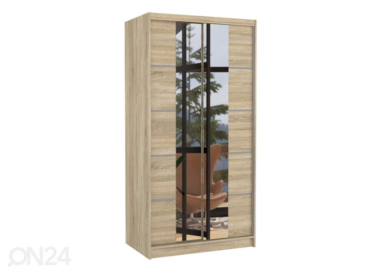 Lükandustega riidekapp Lara 100 cm suurendatud