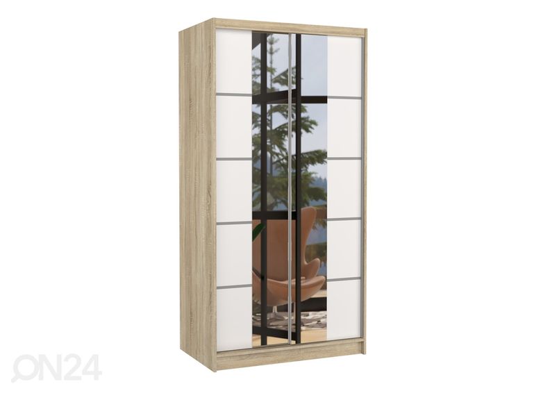 Lükandustega riidekapp Lara 100 cm suurendatud