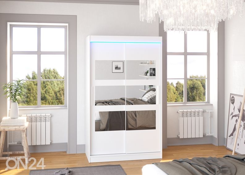 Lükandustega riidekapp Lara I 120 cm + LED suurendatud