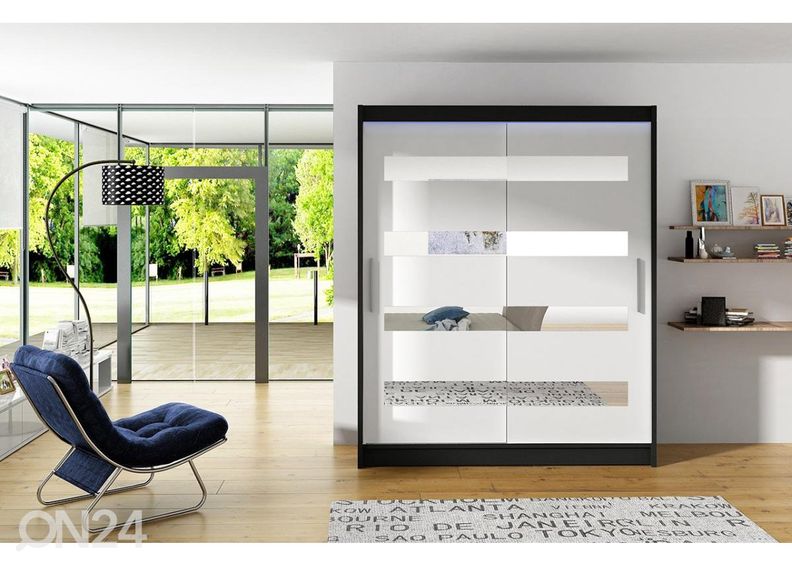 Lükandustega riidekapp + LED suurendatud
