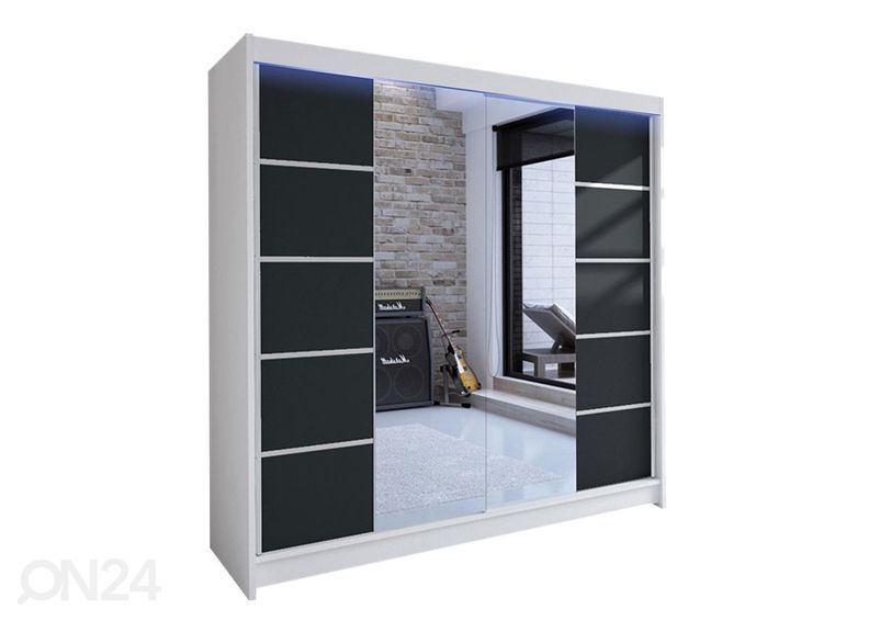 Lükandustega riidekapp + LED suurendatud