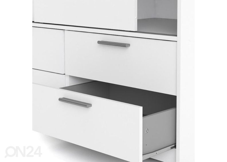 Lükandustega riidekapp Line 121 cm, valge suurendatud