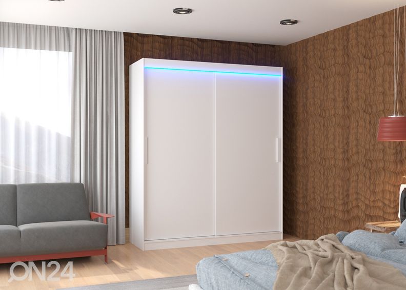 Lükandustega riidekapp Lino 180 cm + LED suurendatud