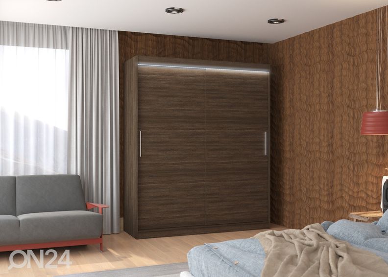 Lükandustega riidekapp Lino 180 cm + LED suurendatud