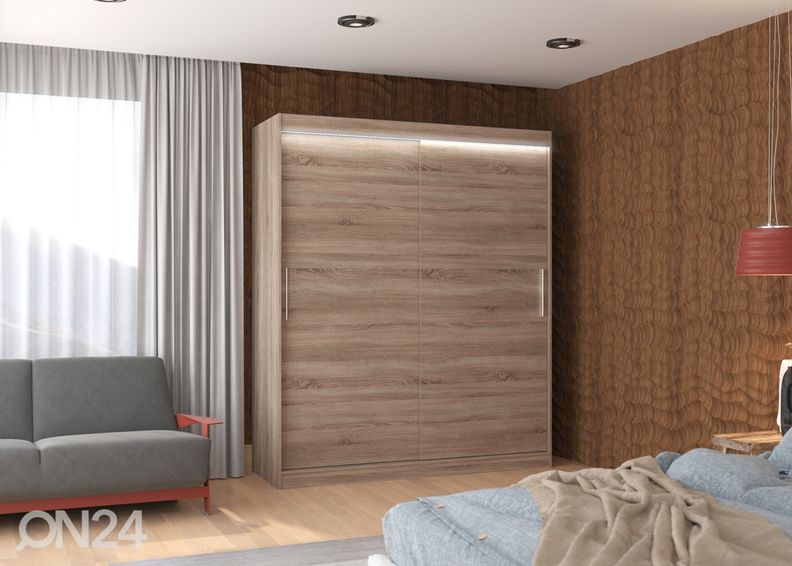 Lükandustega riidekapp Lino 180 cm + LED suurendatud
