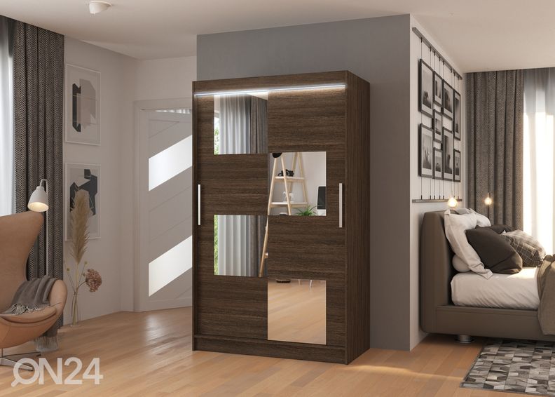 Lükandustega riidekapp Loca I 120 cm + LED suurendatud