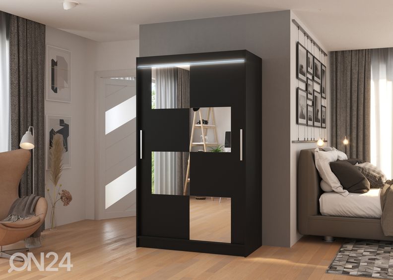 Lükandustega riidekapp Loca I 120 cm + LED suurendatud