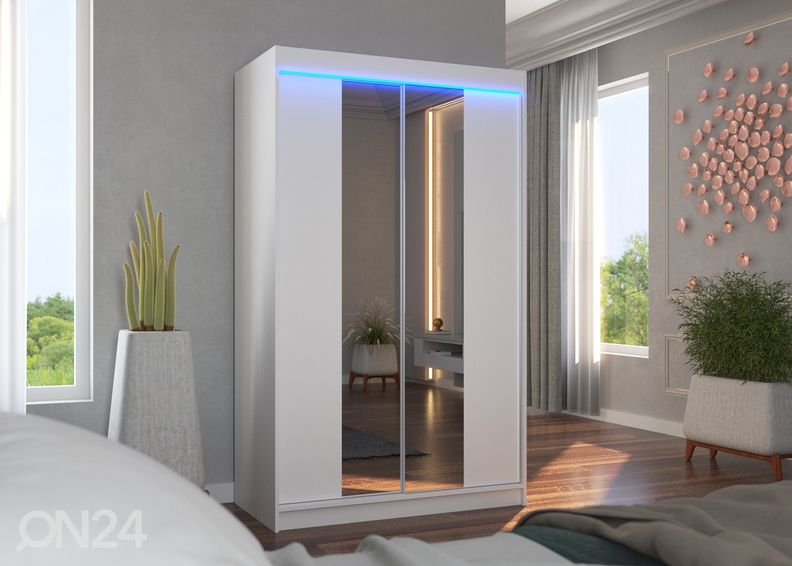 Lükandustega riidekapp Made 120 cm + LED suurendatud