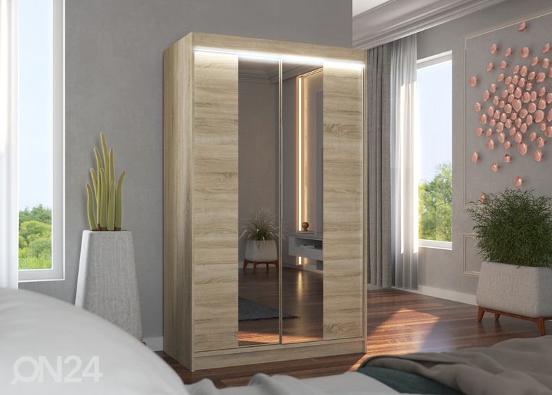 Lükandustega riidekapp Made 120 cm + LED suurendatud