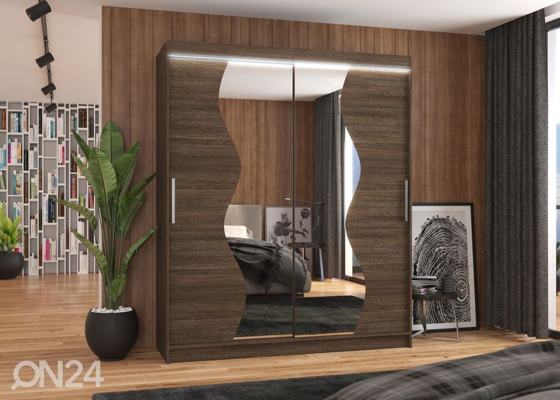 Lükandustega riidekapp Madison 180 cm + LED suurendatud