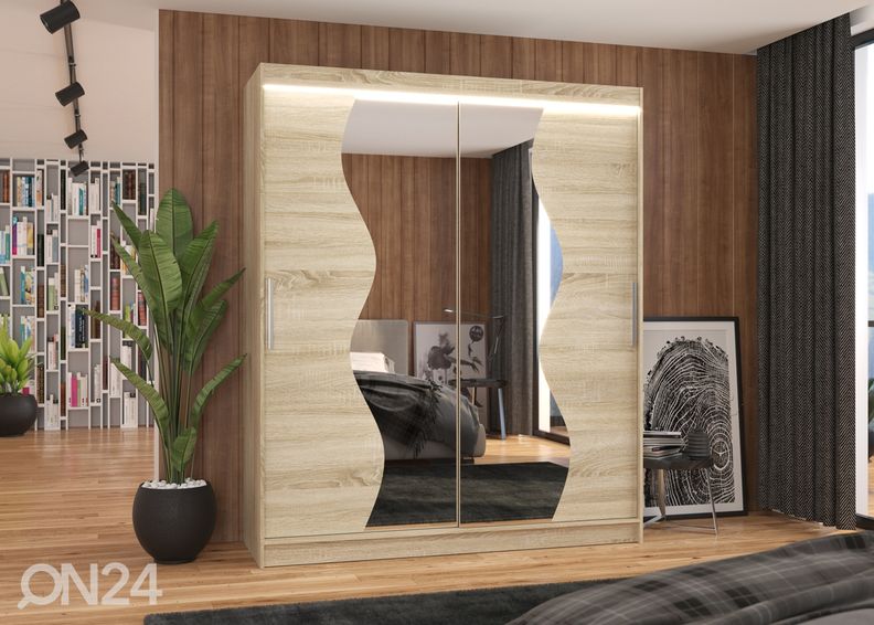 Lükandustega riidekapp Madison 180 cm + LED suurendatud