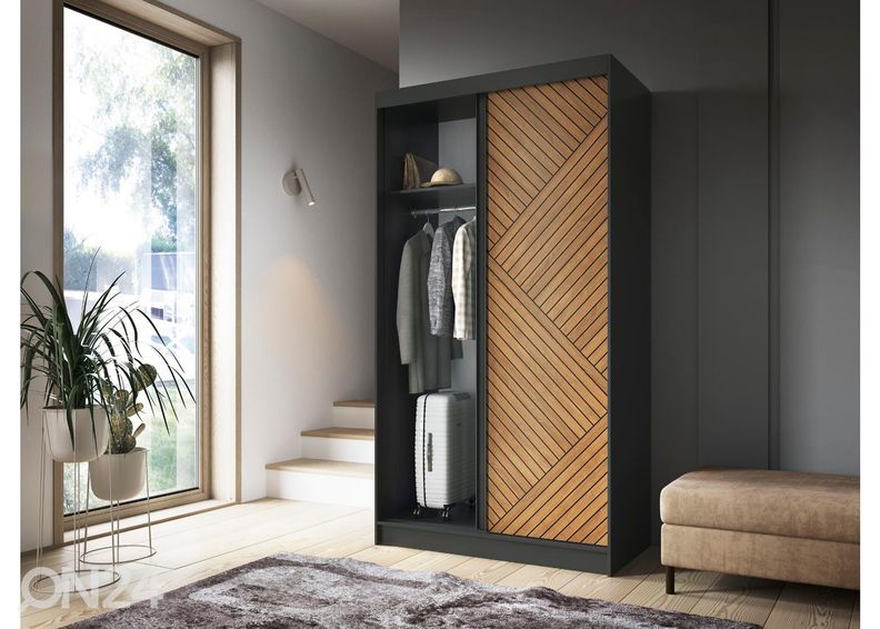 Lükandustega riidekapp Marrphy 120 cm suurendatud