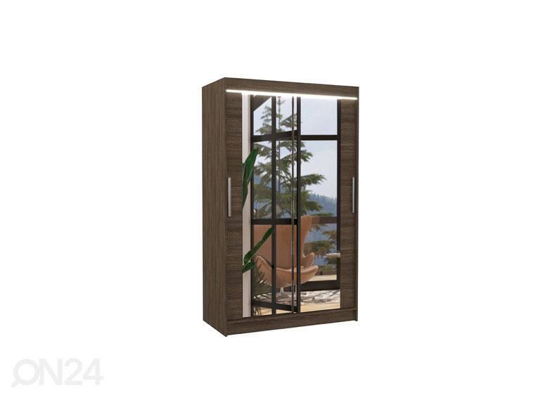 Lükandustega riidekapp Matlock 120 cm + LED suurendatud